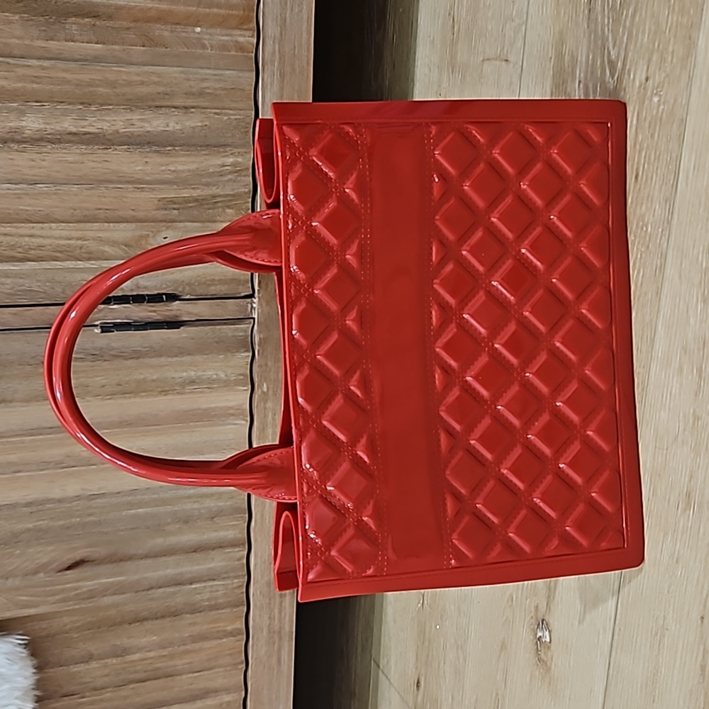 Red shiny purse